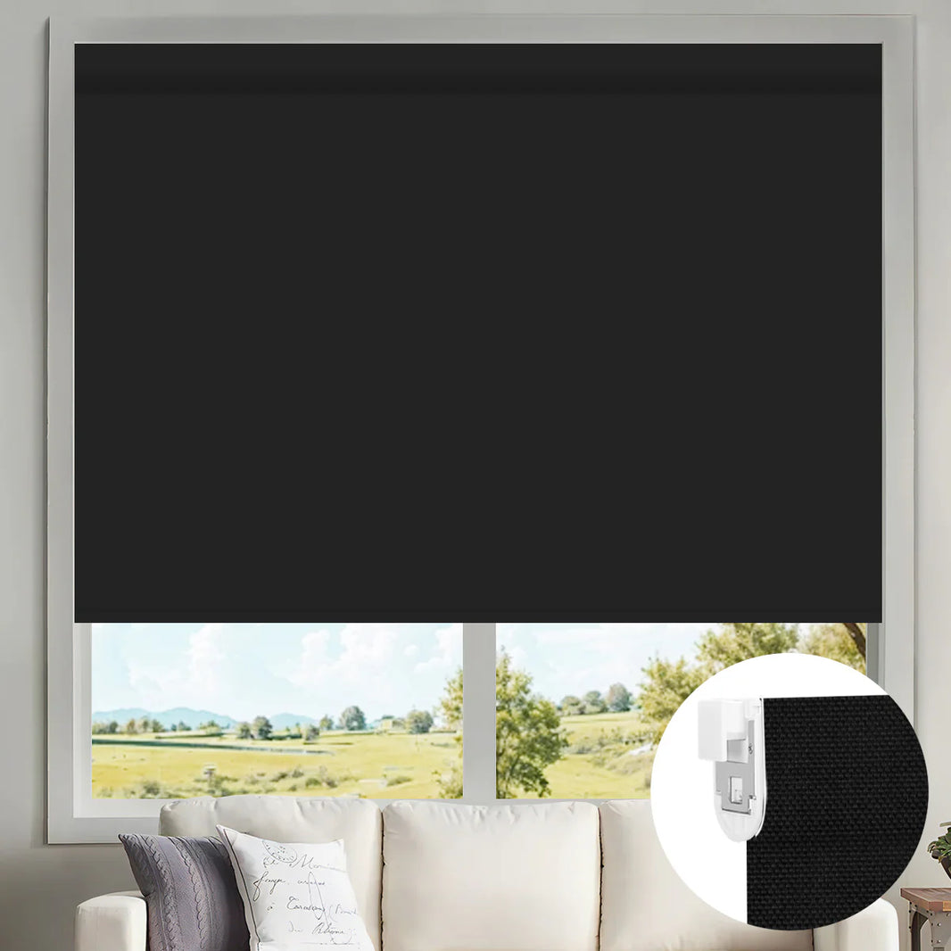 Sunelo No Drill Motorized Solar Shades, 0%/1%/3%/5% Openness For UV Protection