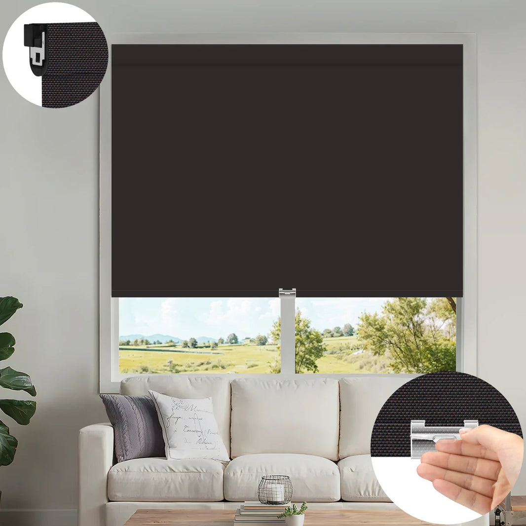 Sunelo No Drill Cordless UV Protection Solar Shades 0%/1%/3%/5% Openness