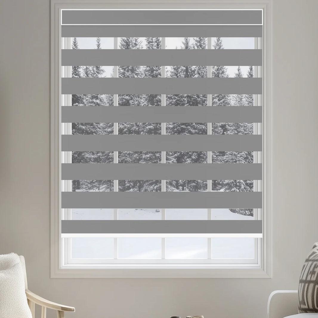 Sunelo Motorized Zebra Shades 100% Blackout - Gentle