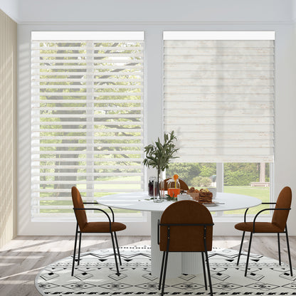 Sunelo Motorized Light Filtering Sheer Shades 75% Blackout - Linen