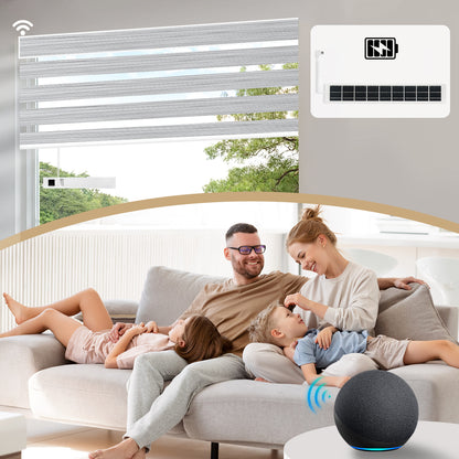 Sunelo Motorized Zebra Shades 90% Blackout - Flow
