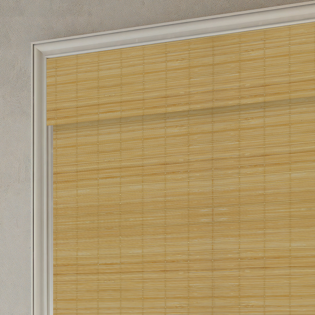 Sunnelo Motorized Woven Wood Shades 50%/70%/100% Blackout - Pure Bamboo