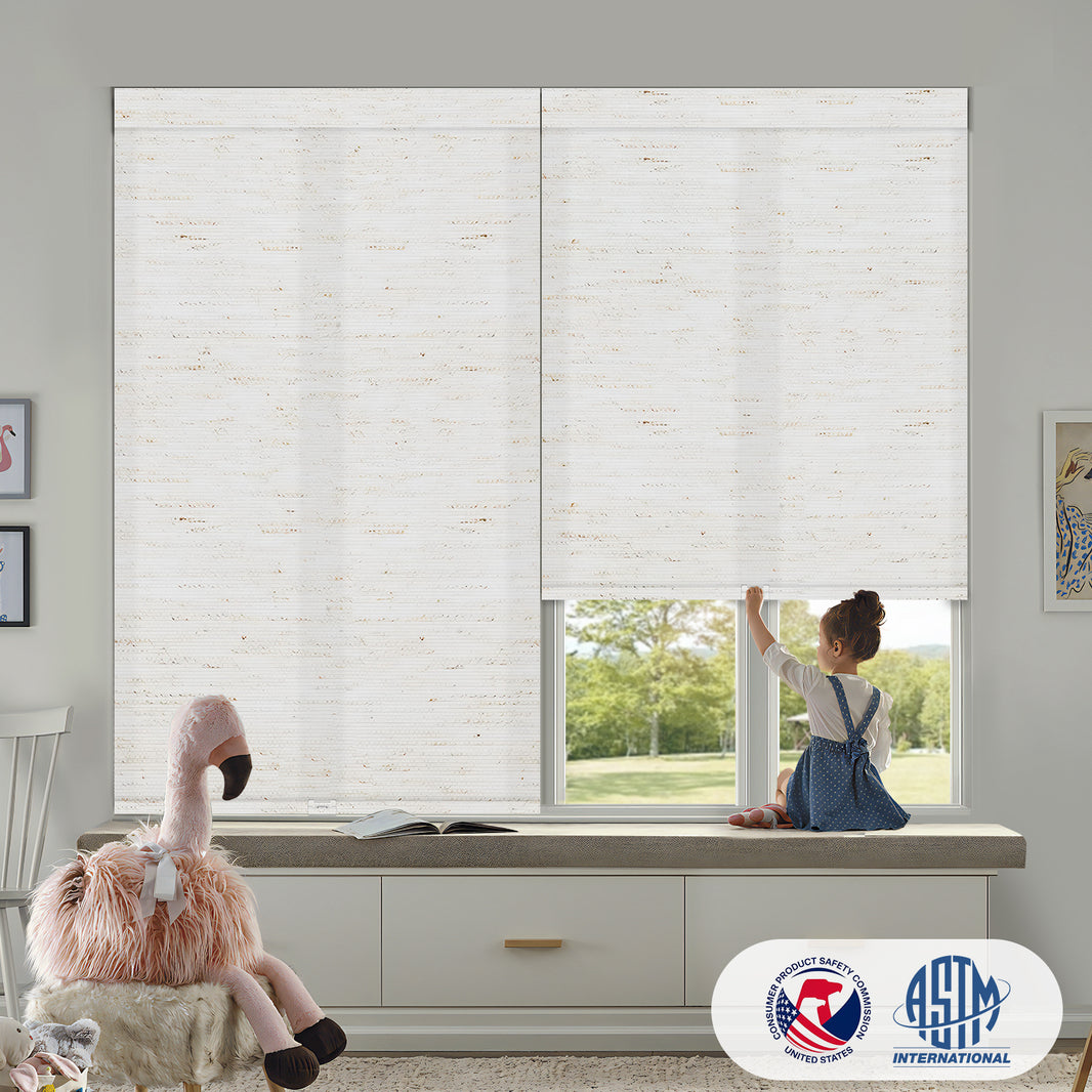 Sunelo Cordless Light Filtering Roller Shades 75% Blackout - Linen