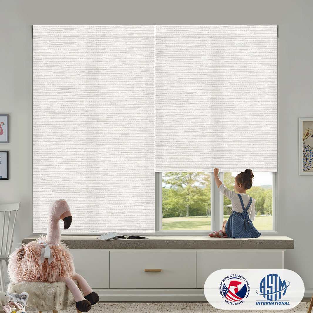 Sunelo Cordless Light Filtering Roller Shades 75% Blackout - Aqua Waves