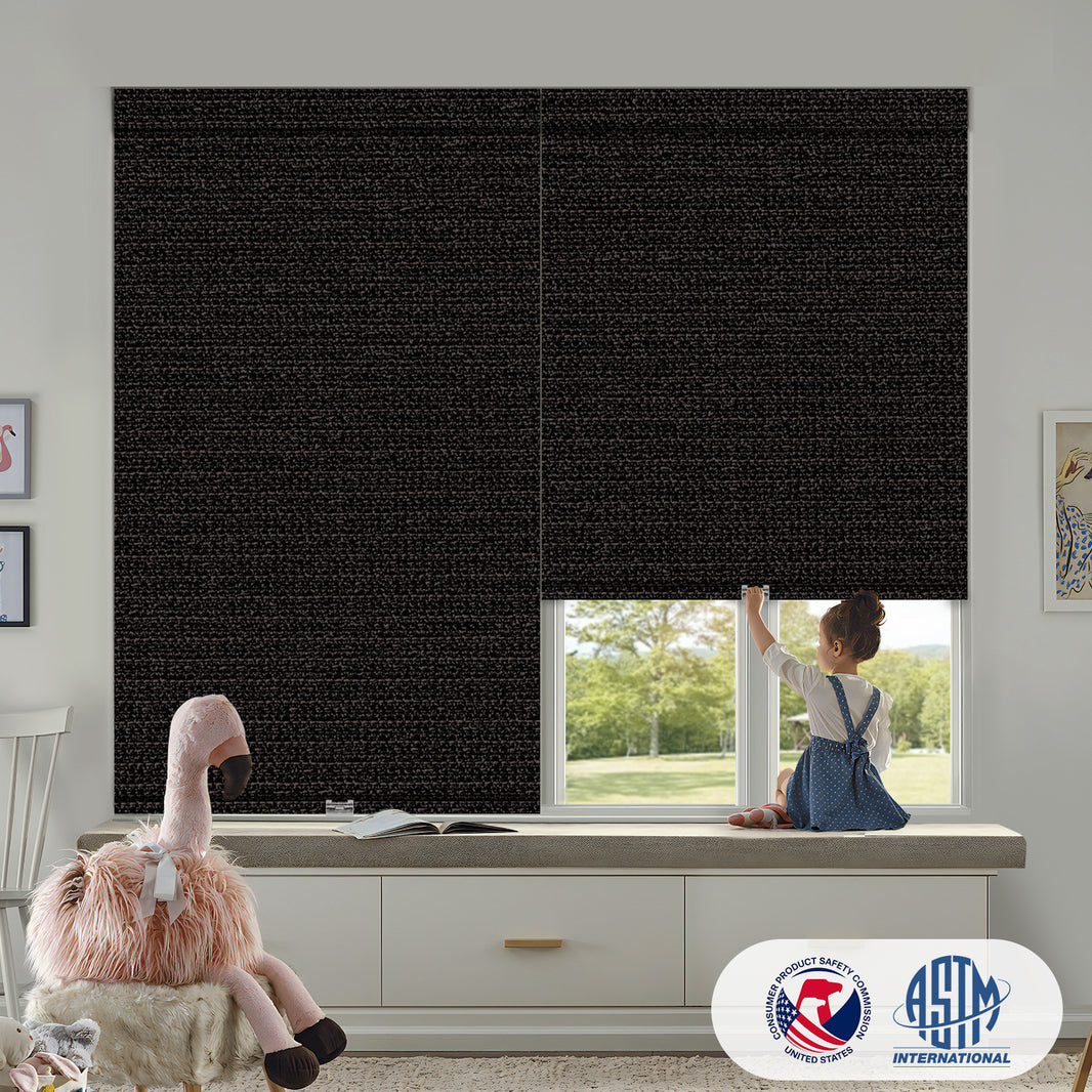 Sunelo No Drill Cordless Roller Shades 100% Blackout - Eclipse