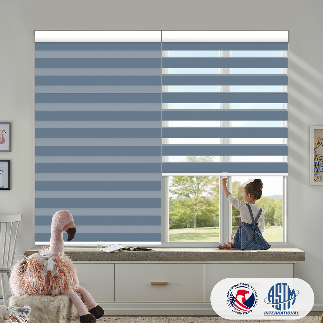 Sunelo  No Drill Cordless Zebra Shades 95% Blackout - Gabriel