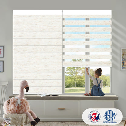 Sunelo Cordless Zebra Shades 75% Blackout - Linen