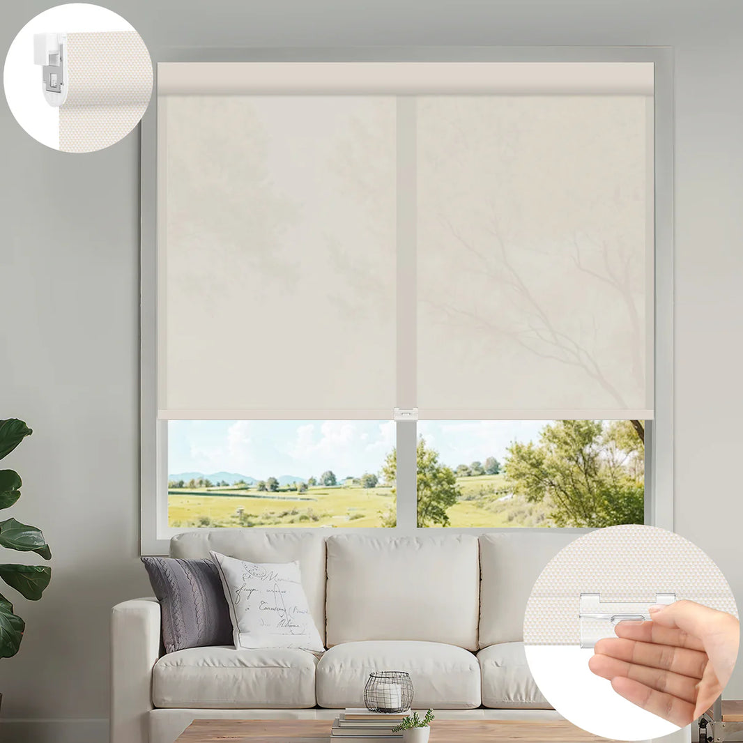 Sunelo No Drill Cordless UV Protection Solar Shades 0%/1%/3%/5% Openness