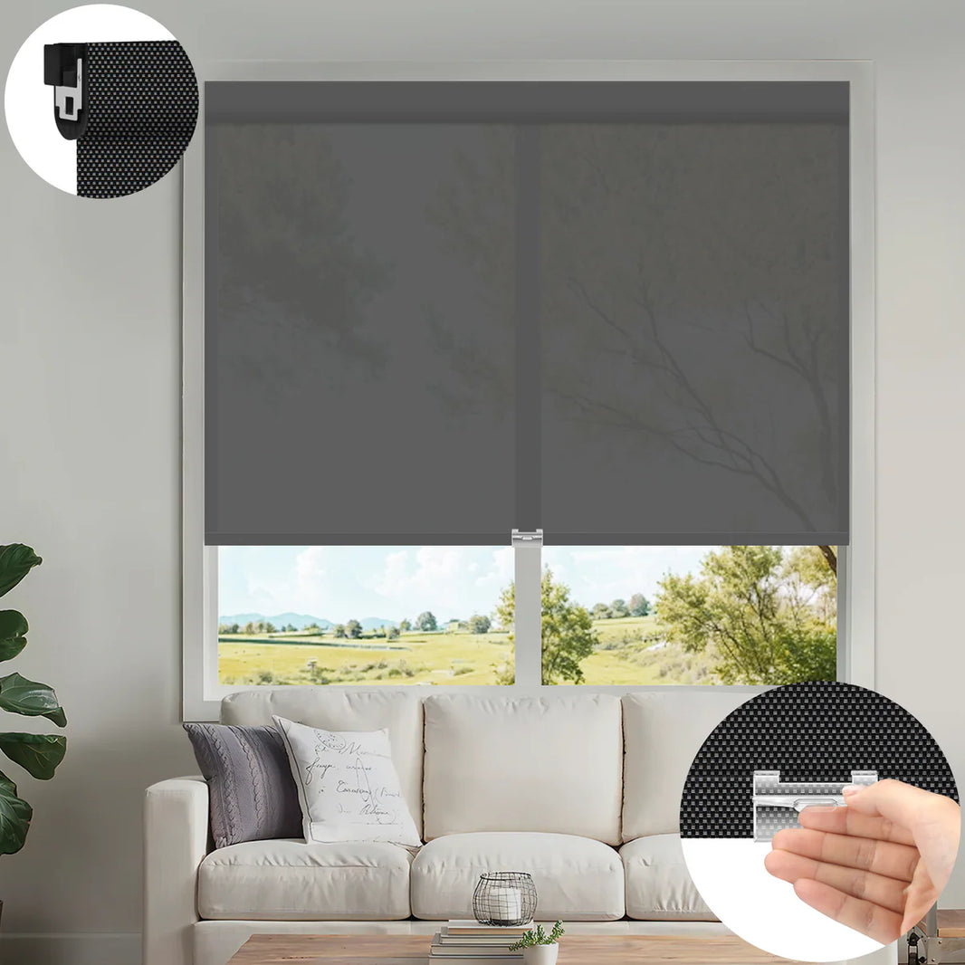 Sunelo No Drill Cordless UV Protection Solar Shades 0%/1%/3%/5% Openness