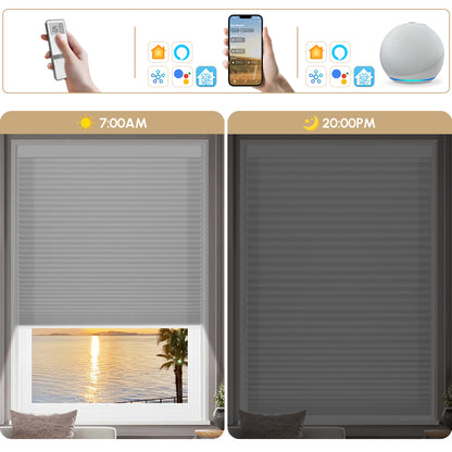Sunelo Noise-Reducing, Light Filtering Motorized Cellular Shades | Double-Cell