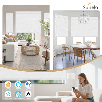 Sunelo Motorized Roller Shades 100% Blackout - Dreamy