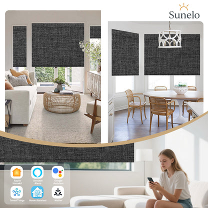 Sunelo Motorized Roller Shades 100% Blackout - Dual Sided