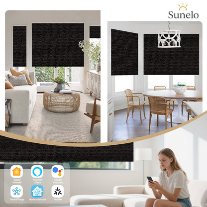 Sunelo Motorized Roller Shades 100% Blackout - Eclipse