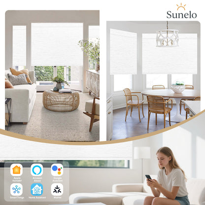 Sunelo Motorized Roller Shades 100% Blackout - Atlantic