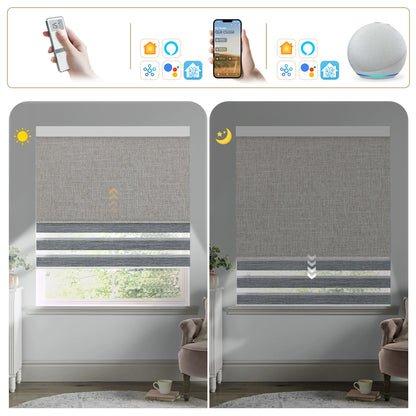 Sunelo Motorized Dual Shades | Roller Shades & Zebra Shades