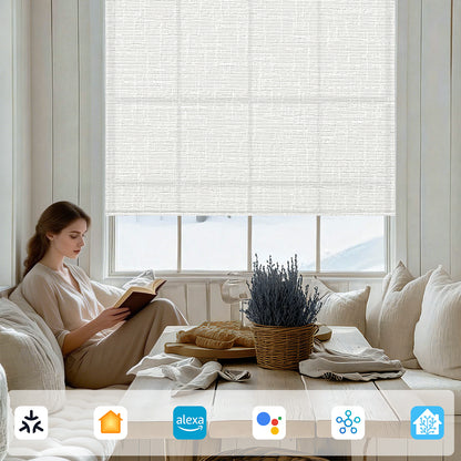 Sunelo Motorized Light Filtering Roller Shades 75% Blackout - Classic
