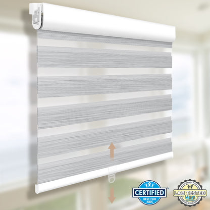 Sunelo No Drill Cordless Zebra Shades 90% Blackout - Flow