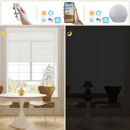 Sunelo Motorized Light Filtering Roller Shades 50% Blackout - Woven