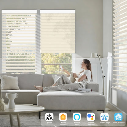 Sunelo Motorized Light Filtering Sheer Shades 75% Blackout - Soft