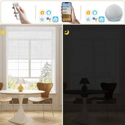Sunelo Motorized Light Filtering Roller Shades 50% Blackout - Sheer