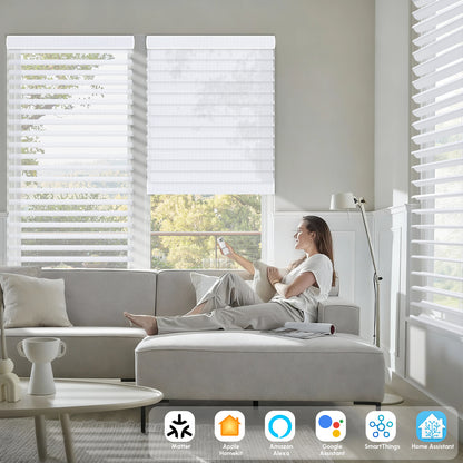 Sunelo Motorized Room Darkening Sheer Shades 90% Blackout - Muse