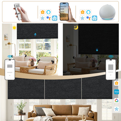 Sunelo Motorized Roller Shades 100% Blackout - Starscape