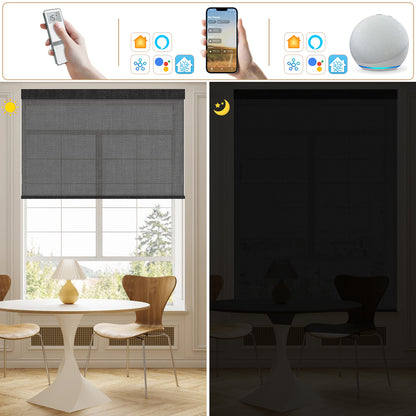 Sunelo Motorized Light Filtering Roller Shades 50% Blackout - Eclipse