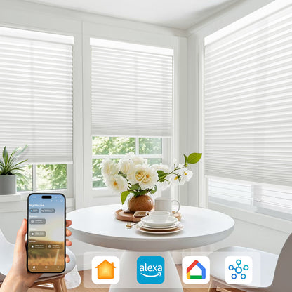Sunelo Thermal Insulating Light Filtering Motorized Cellular Shades