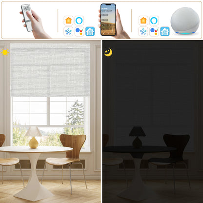 Sunelo Motorized Light Filtering Roller Shades 75% Blackout - Classic