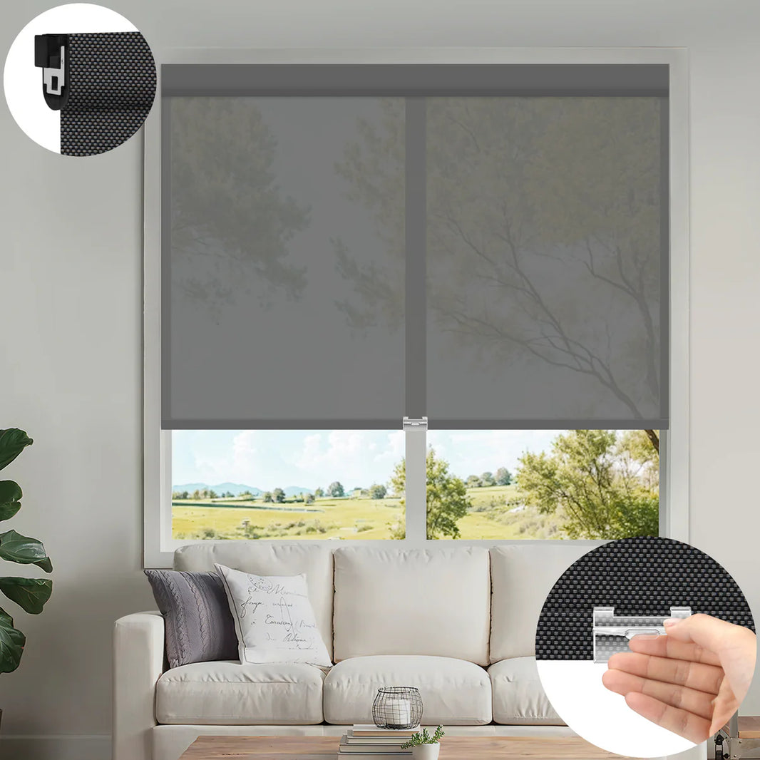 Sunelo No Drill Cordless UV Protection Solar Shades 0%/1%/3%/5% Openness