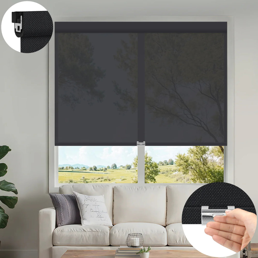 Sunelo No Drill Cordless UV Protection Solar Shades 0%/1%/3%/5% Openness