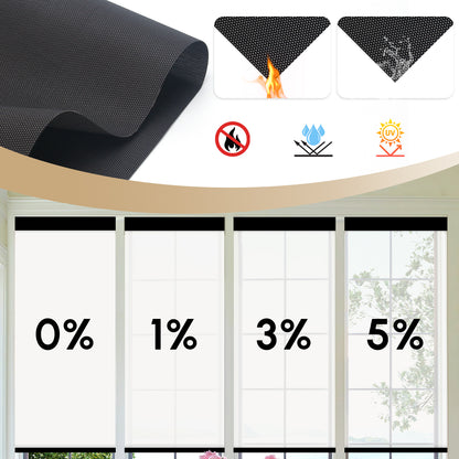 Sunelo Motorized Sunscreen Solar Shades 0%1%3%5% Openness