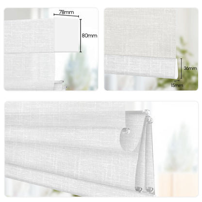 Sunelo Motorized Light Filtering Roman Shades 50% Blackout - Sheer