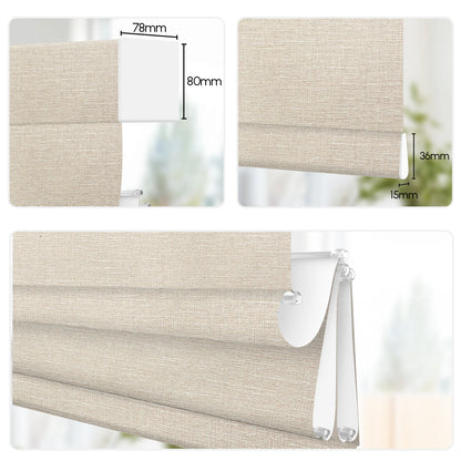 Sunelo Motorized Roman Shades 100% Blackout - Aurora