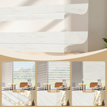 Sunelo Motorized Light Filtering Sheer Shades 75% Blackout - Linen