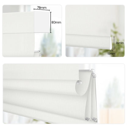 Sunelo Motorized Light Filtering Roman Shades 75%/85% Blackout - Classic