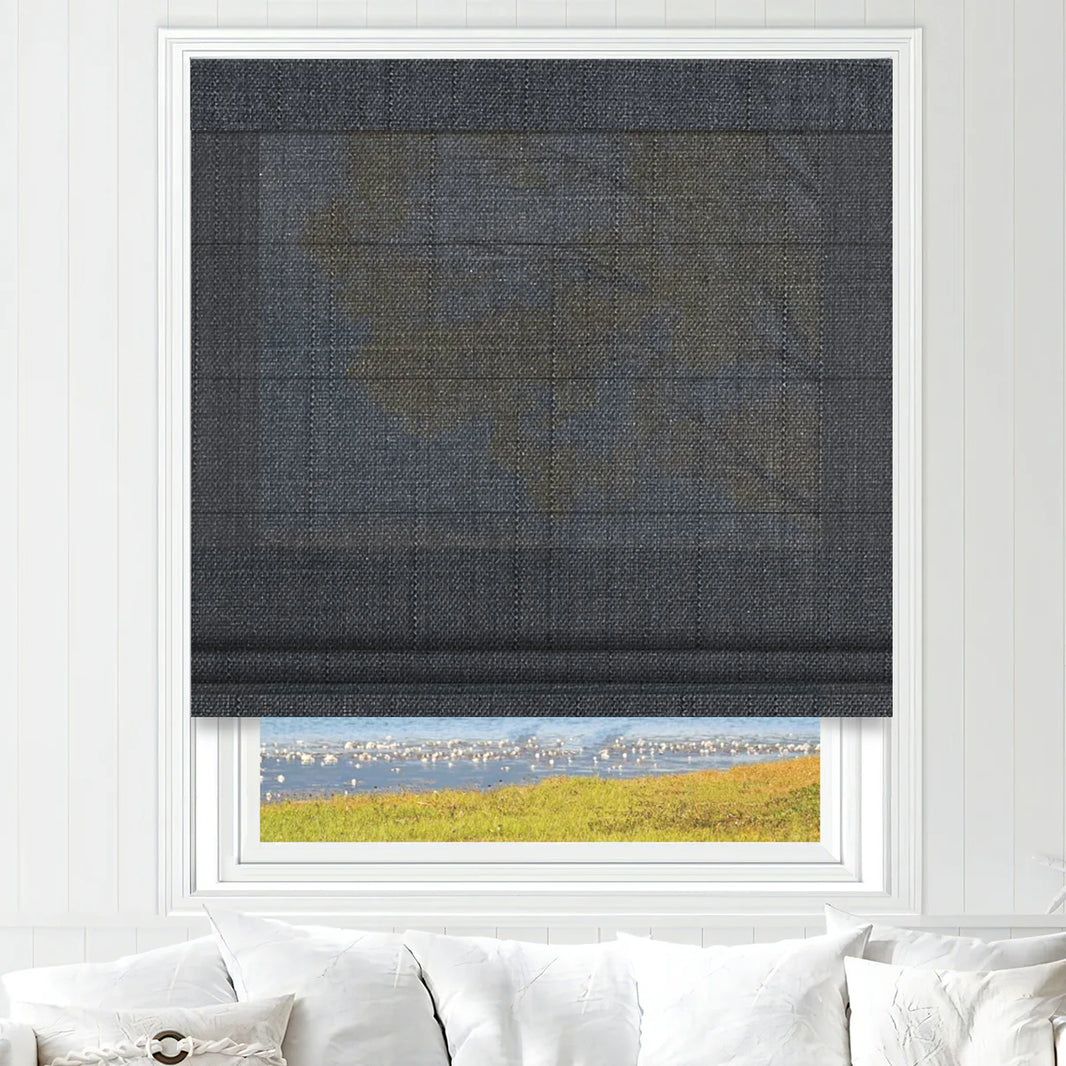 Sunelo Motorized Light Filtering Roman Shades 50% Blackout - Eclipse