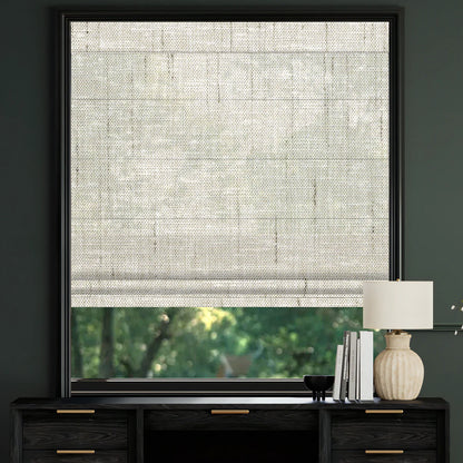 Sunelo Motorized Light Filtering Roman Shades 50% Blackout - Sheer