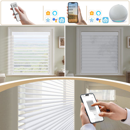 Sunelo Motorized Room Darkening Sheer Shades 90% Blackout - Muse
