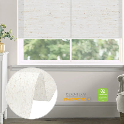 Sunelo Motorized Light Filtering Roller Shades 75% Blackout - Linen