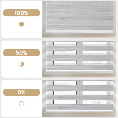 Sunelo No Drill Cordless Zebra Shades 90% Blackout - Flow