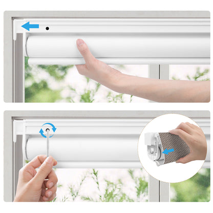 Sunelo No Drill Roller Shades, Motorized 100% Blackout - Groove