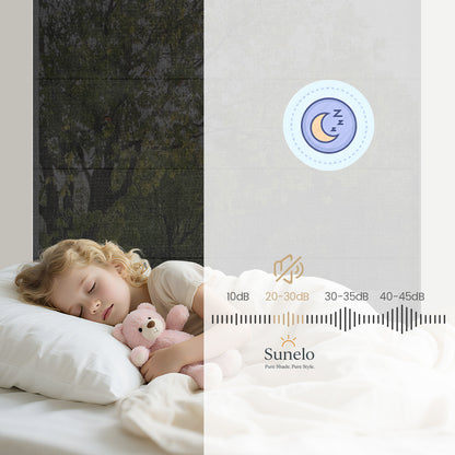 Sunelo Motorized Light Filtering Roman Shades 50% Blackout - Eclipse