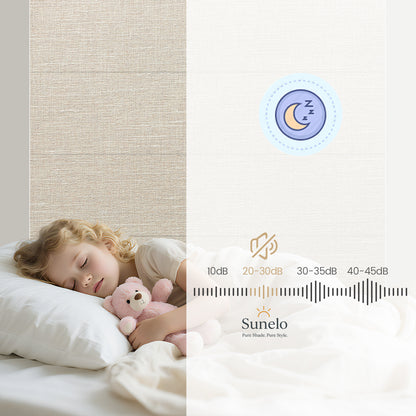 Sunelo Motorized Roman Shades 100% Blackout - Aurora