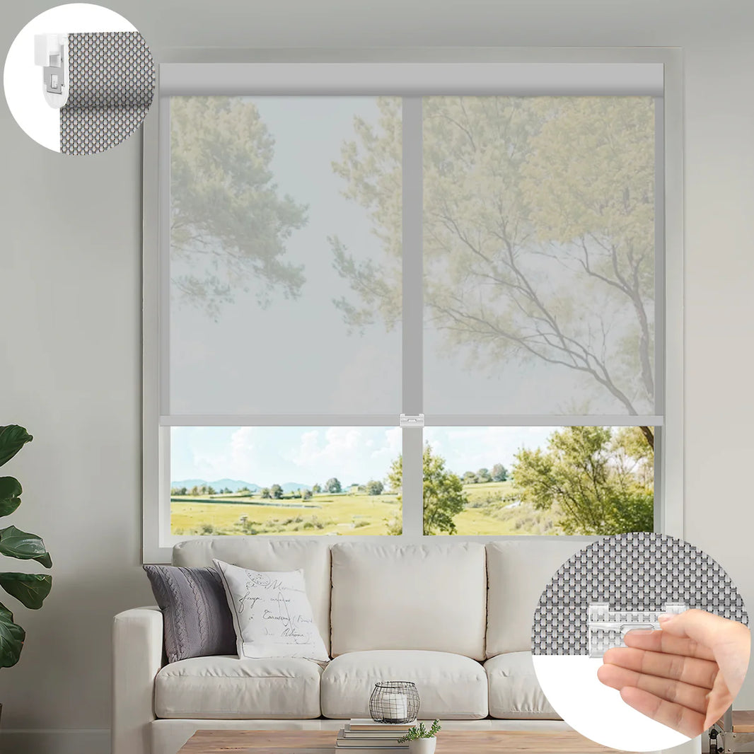 Sunelo No Drill Cordless UV Protection Solar Shades 0%/1%/3%/5% Openness