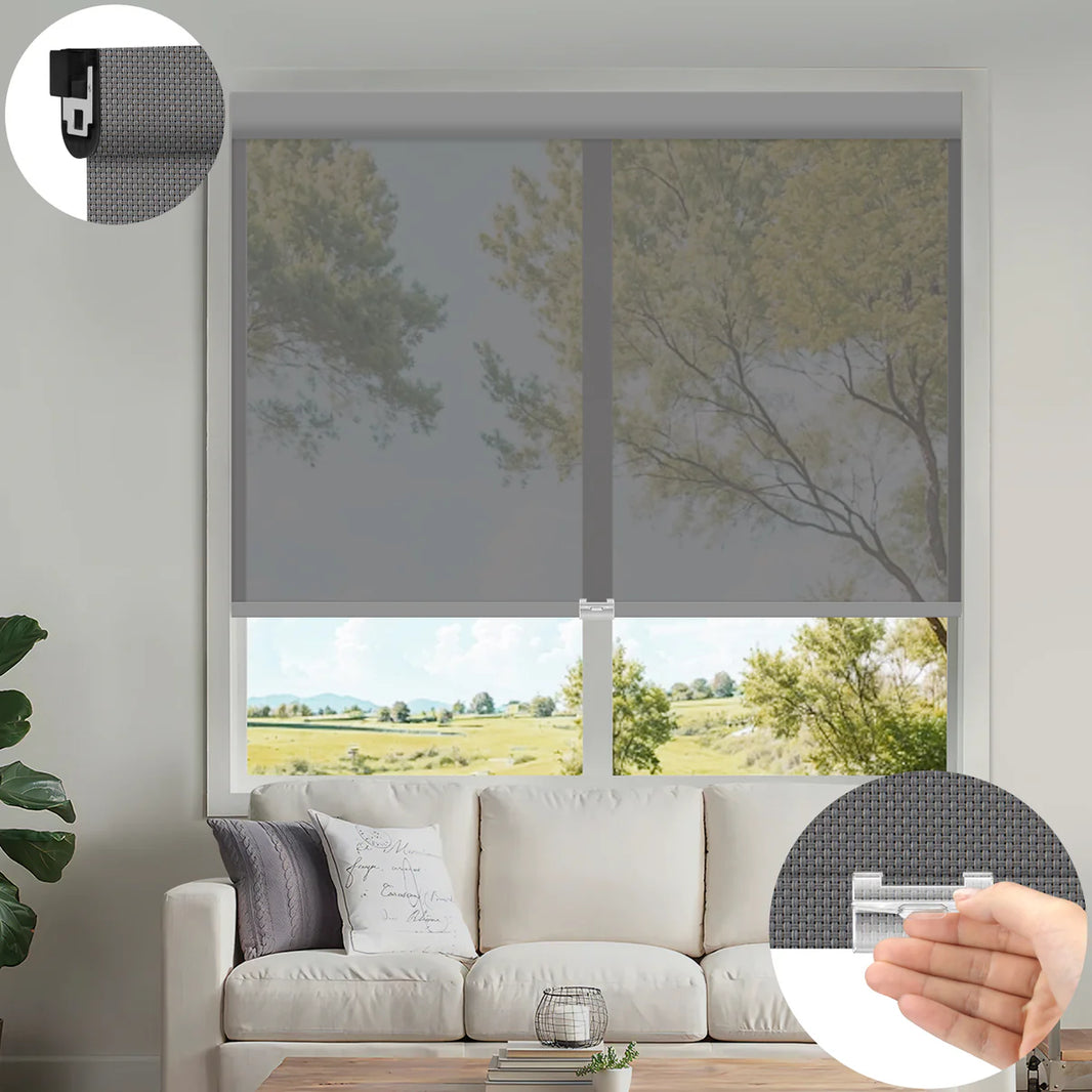 Sunelo No Drill Cordless UV Protection Solar Shades 0%/1%/3%/5% Openness