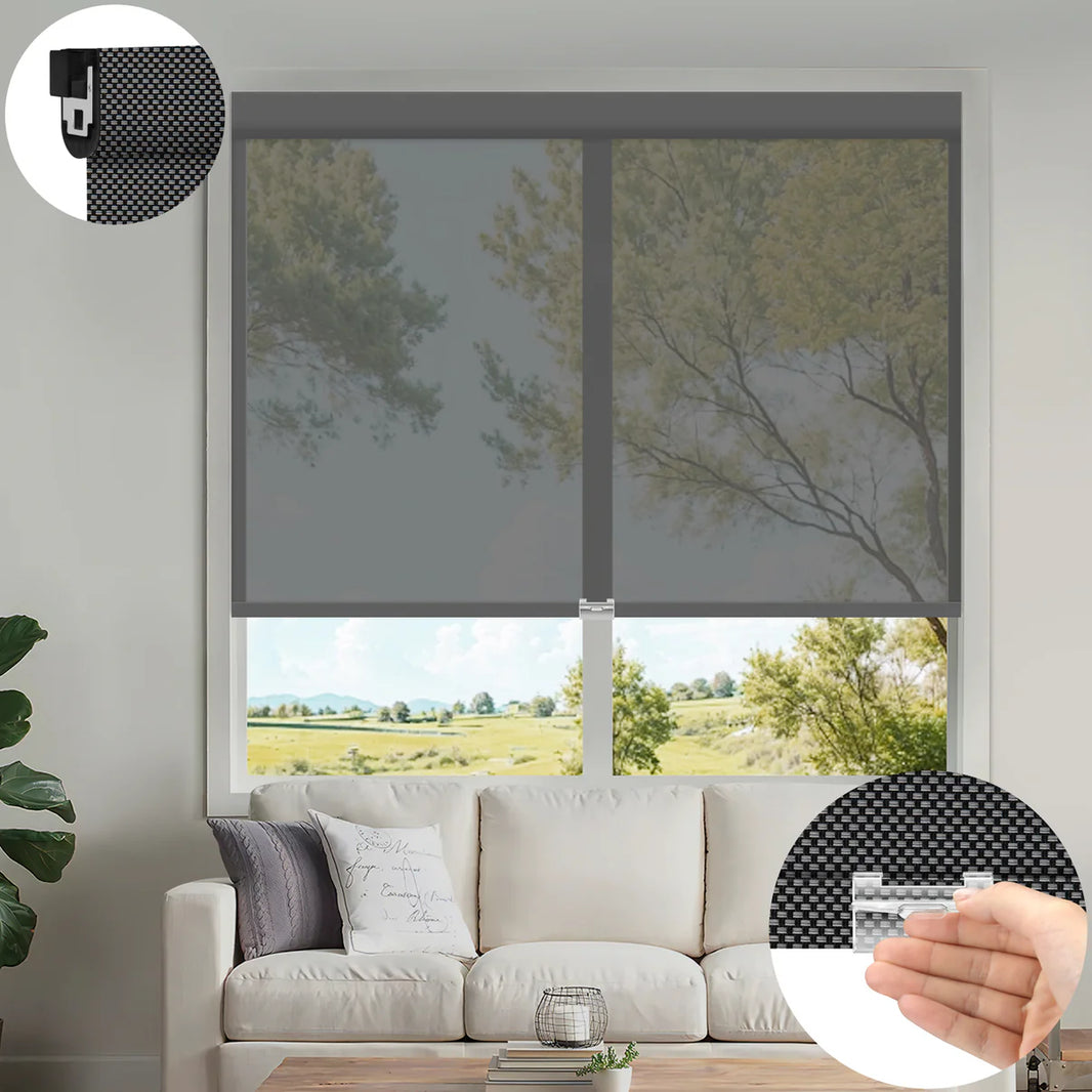 Sunelo No Drill Cordless UV Protection Solar Shades 0%/1%/3%/5% Openness