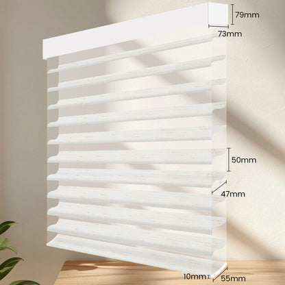 Sunelo Motorized Light Filtering Sheer Shades 75% Blackout - Linen