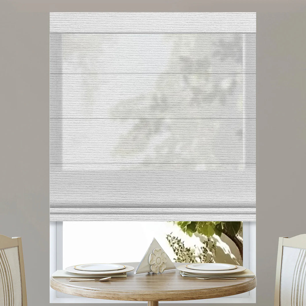 Sunelo Motorized Light Filtering Roman Shades 60% Blackout - Atlantic