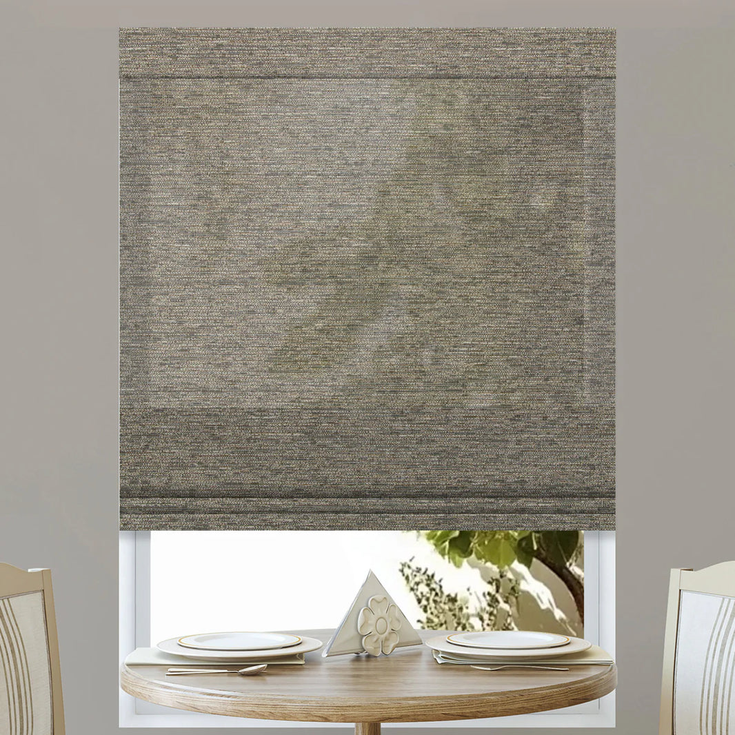 Sunelo Motorized Light Filtering Roman Shades 60% Blackout - Atlantic